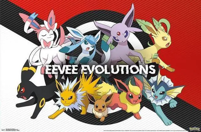 Main image of Pokemon - Eeveelution Poster Print (34 x 22)