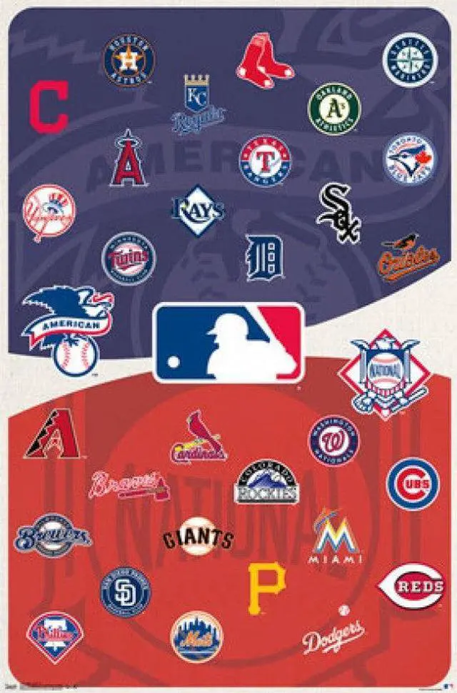 Main image of MLB Baseball - Logos 15 Poster Print (22 x 34)