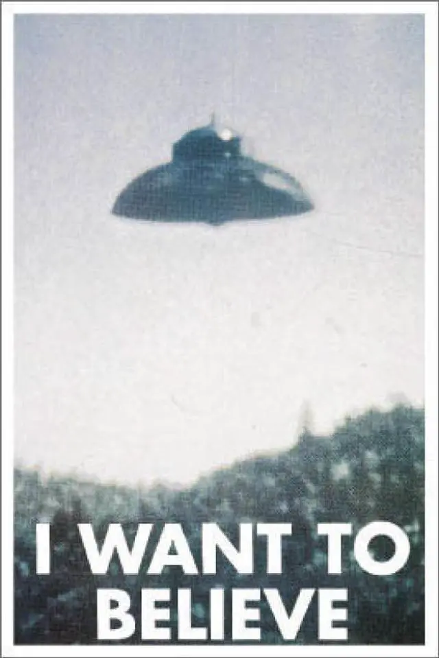 Main image of I Want To Believe Flying Saucer Poster Print (24 X 36)