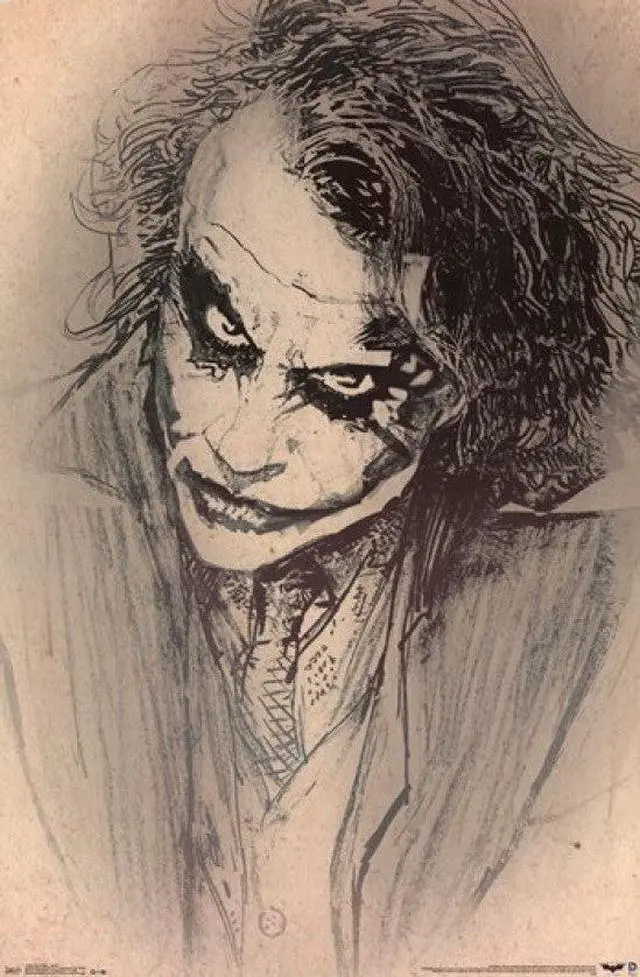 Main image of The Dark Knight - Joker Sketch Poster Print (24 x 36)