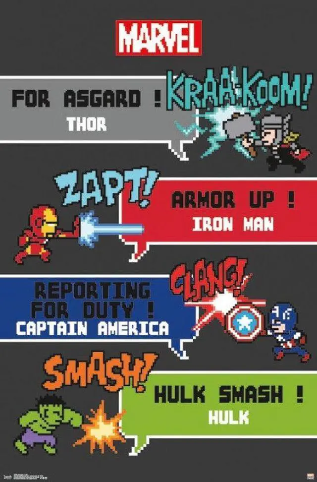 Main image of Avengers - 8 Bit Poster Print (22 x 34)