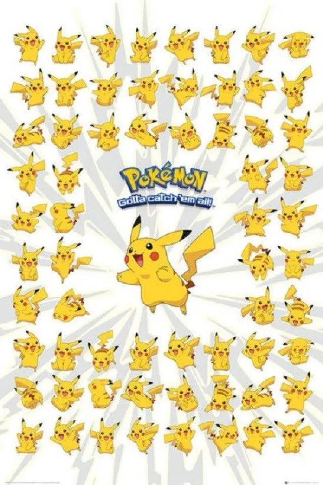 Main image of Pokemon - Pikachu Emojis Poster Print (24 X 36)