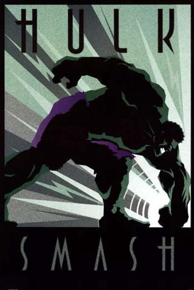 Main image of The Hulk - Art Deco Poster Print (24 x 36)
