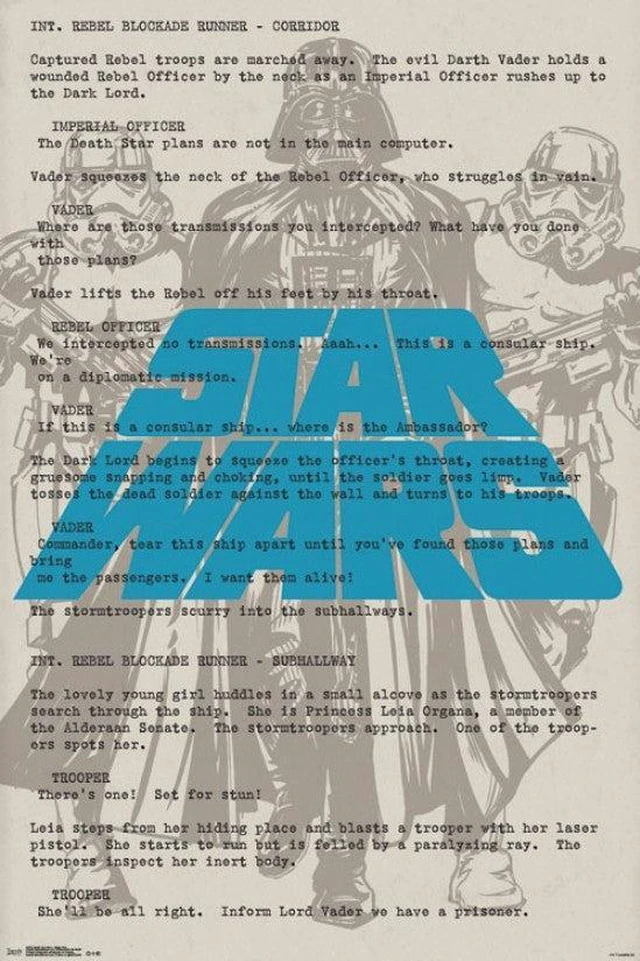 Main image of Star Wars - Vader Text Poster Print (24 x 36)