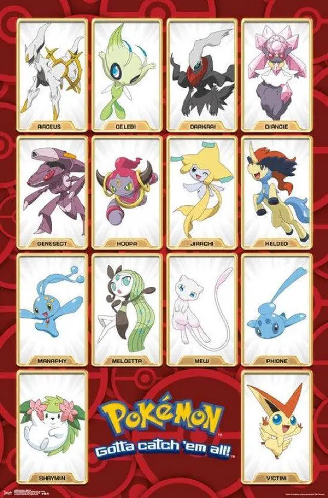 Main image of Pokemon - Mythical Poster Print (22 x 34)