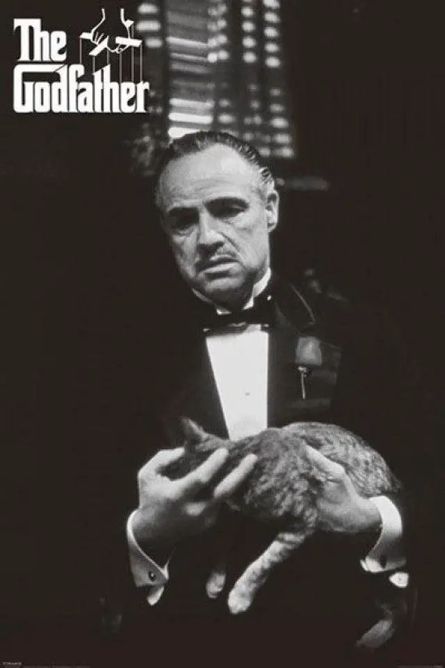 Main image of The Godfather - Cat B&W Poster Print (24 x 36)