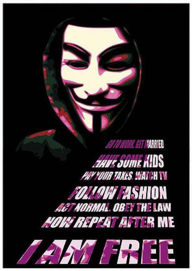 Main image of V For Vendetta Free I Am Free Poster (24 x 36)