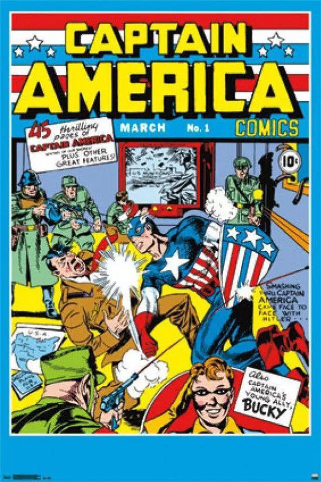 Main image of Captain America - Issue 1 Comic Book Cover Poster Print (24 X 36)