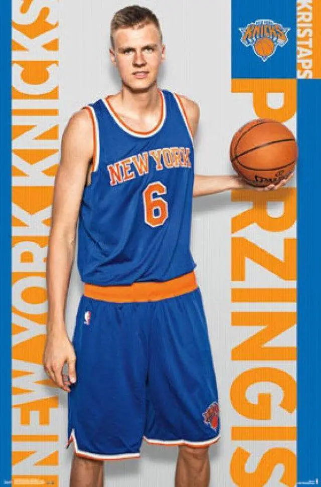 Main image of New York Knicks K Kristaps Porzingis 15 Poster Print 22 X 34