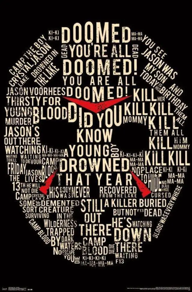 Main image of Friday 13th - Text Mask Poster Print (22 x 34)