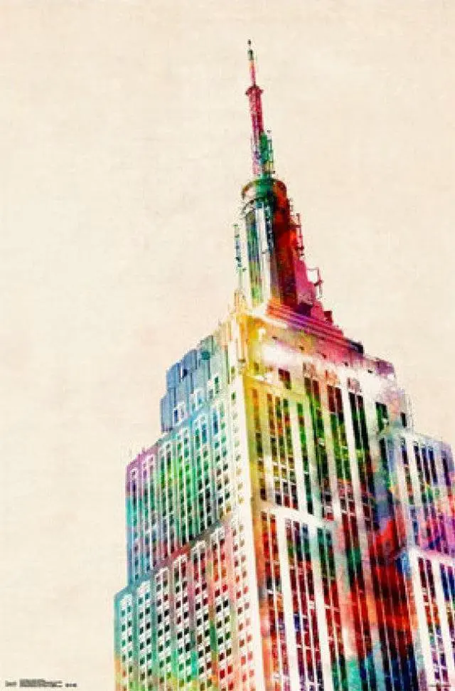 Main image of Empire State Building - Colors Poster Print (22 x 34)