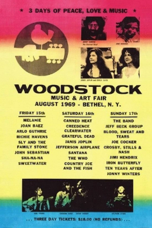 Main image of Woodstock Line Up Poster Print (24 X 36)