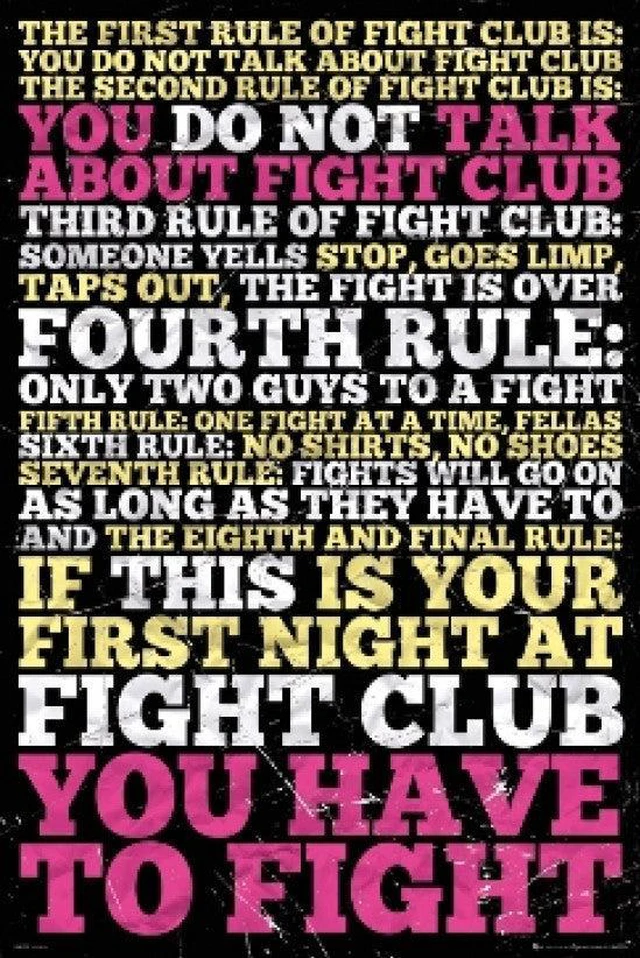 Main image of Fight Club - 8 Rules Poster Print (24 X 36)