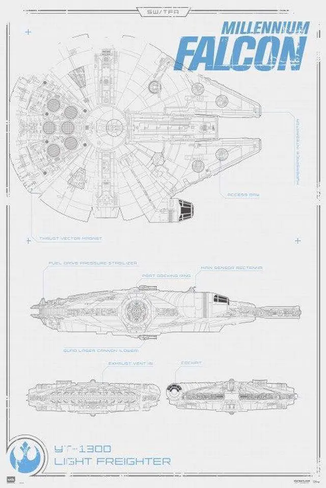 Main image of Star Wars Millennium Falcon Poster Poster Print (24 x 36)