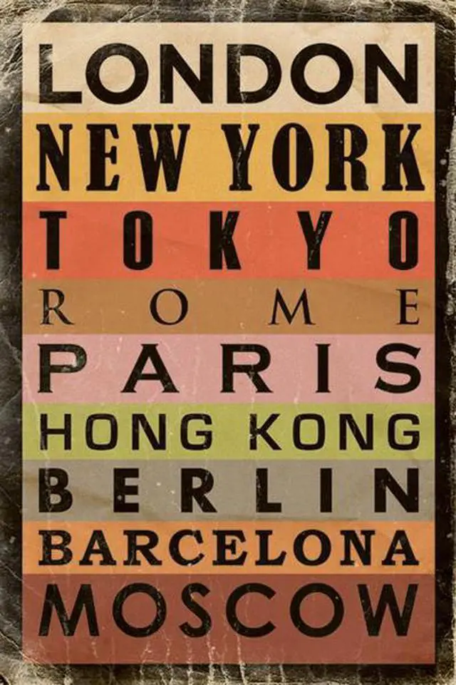 Main image of City Names Poster Print (22 x 34)