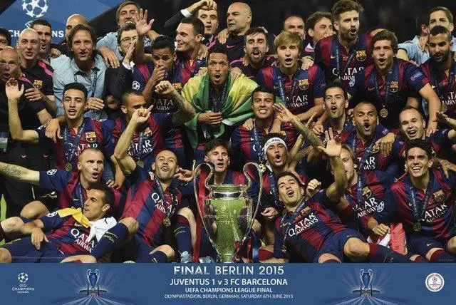 Main image of Fc Barcelona Champions Equipment Poster (36 x 24)