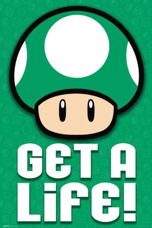 Main image of Mario - 1 Up - Get A Life Poster Print (24 X 36)