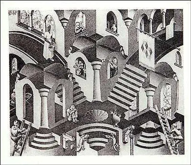 Main image of Concave and Convex - M.C. Escher Poster Print (26 x 22)