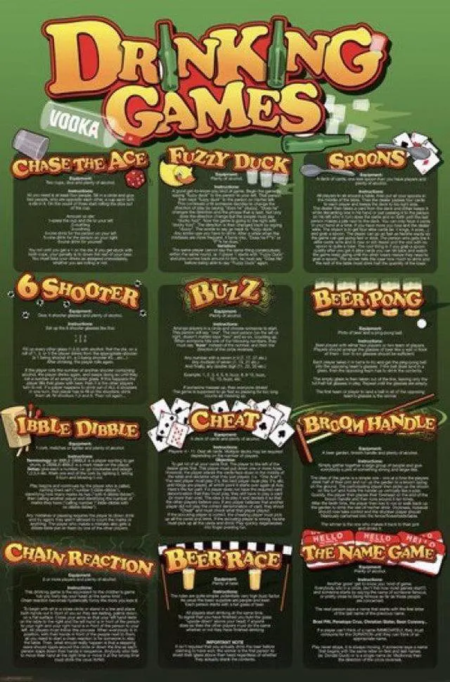 Main image of Drinking Games Poster Print (22 x 34)