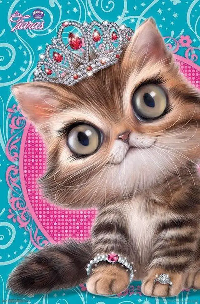 Main image of Animal Club - Kitten Tiara Poster Print (22 x 34)