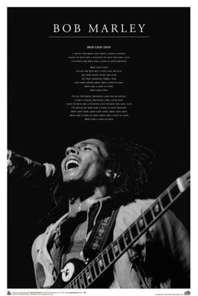 Main image of Bob Marley - Iron Lion Zion Lyrics Poster (24 x 36)