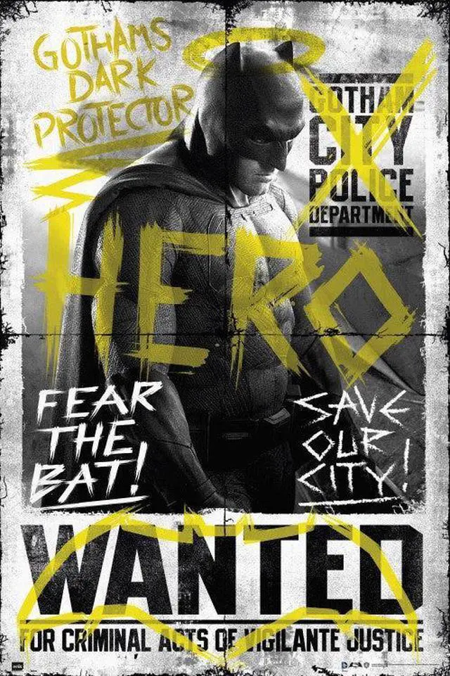 Main image of Batman V Superman Batman Hero Hfe Poster (24 x 36)