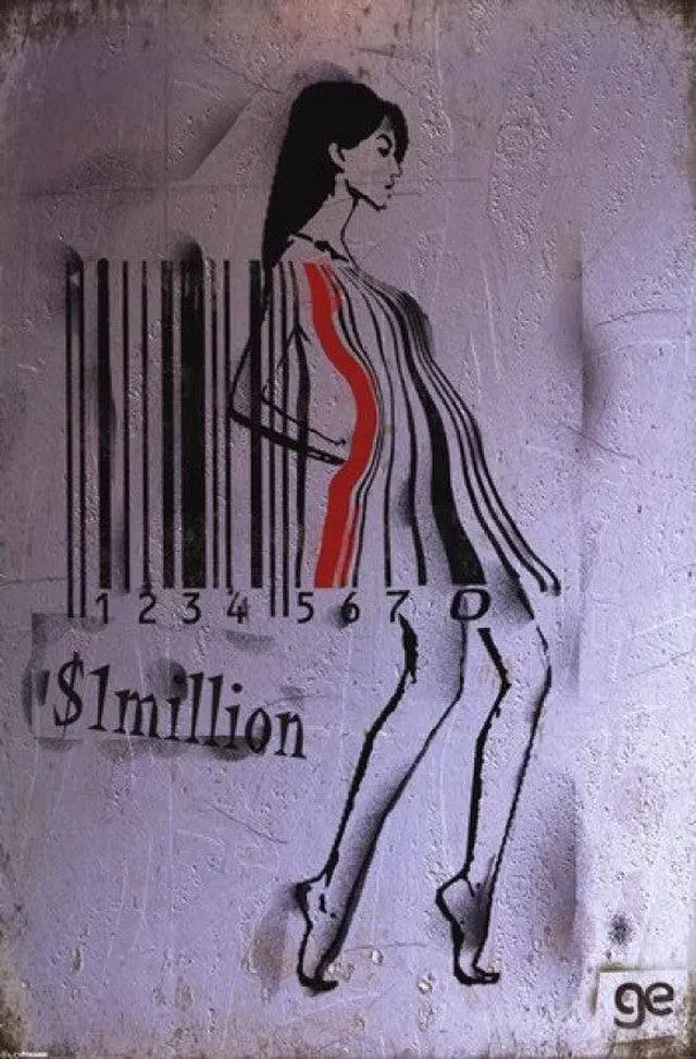 Main image of Barcode Girl - Ge Feng Poster Print (22 x 34)