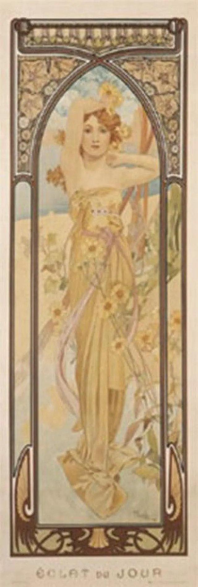 Main image of Day Poster Print By Alphonse Mucha (12 X 36)