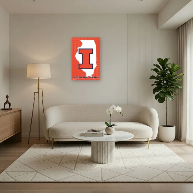 Alt view image 3 of 4 - University of Illinois Logo Poster Print - 24x36