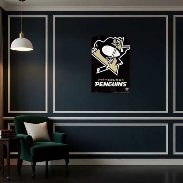 Alt view image 4 of 4 - Pittsburgh Penguins Logo Poster Print - NHL Team Spirit Decor