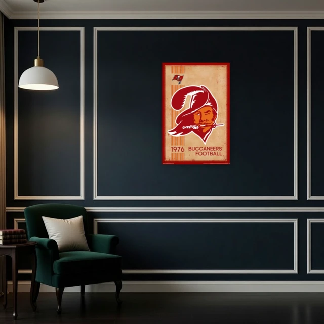 Alt view image 4 of 4 - Tampa Bay Buccaneers Retro Logo Poster Print - 22x34