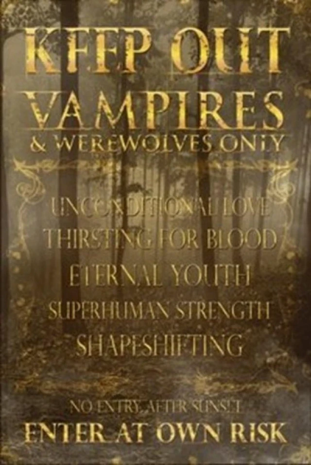 Alt view image 2 of 4 - Keep Out - Vampires and Werewolves Only Poster Art