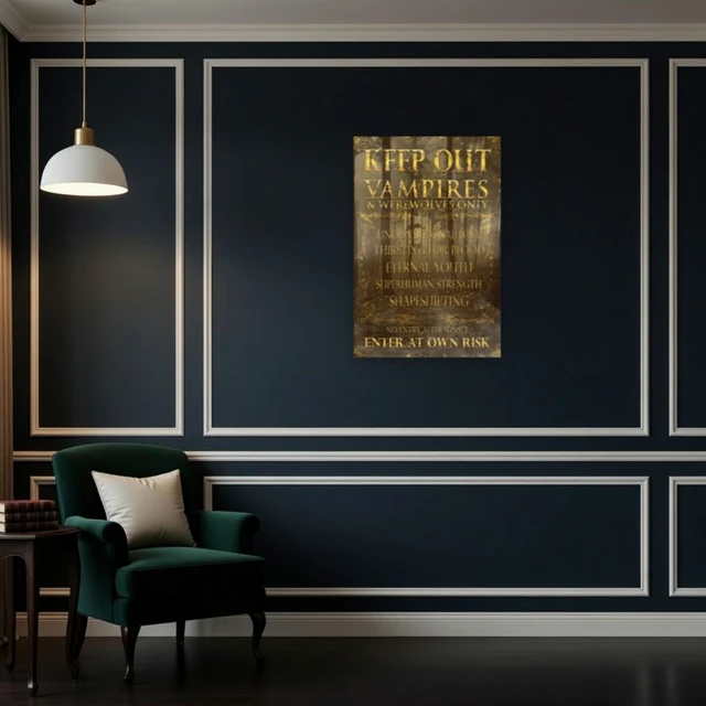 Alt view image 4 of 4 - Keep Out - Vampires and Werewolves Only Poster Art