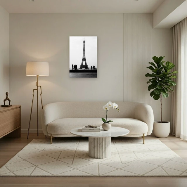 Alt view image 3 of 4 - Eiffel Tower Black & White Poster Art Print (24 x 36)
