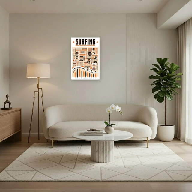 Alt view image 3 of 4 - Surfing Poster Art Print - Perfect for Beach Lovers