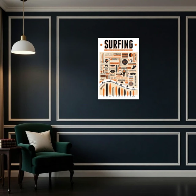 Alt view image 4 of 4 - Surfing Poster Art Print - Perfect for Beach Lovers