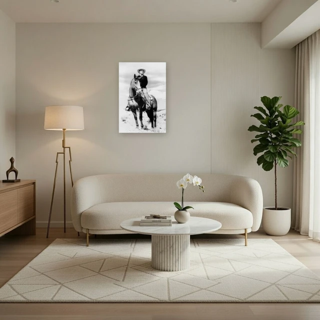 Alt view image 3 of 4 - John Wayne Horse Poster - Classic Western Art