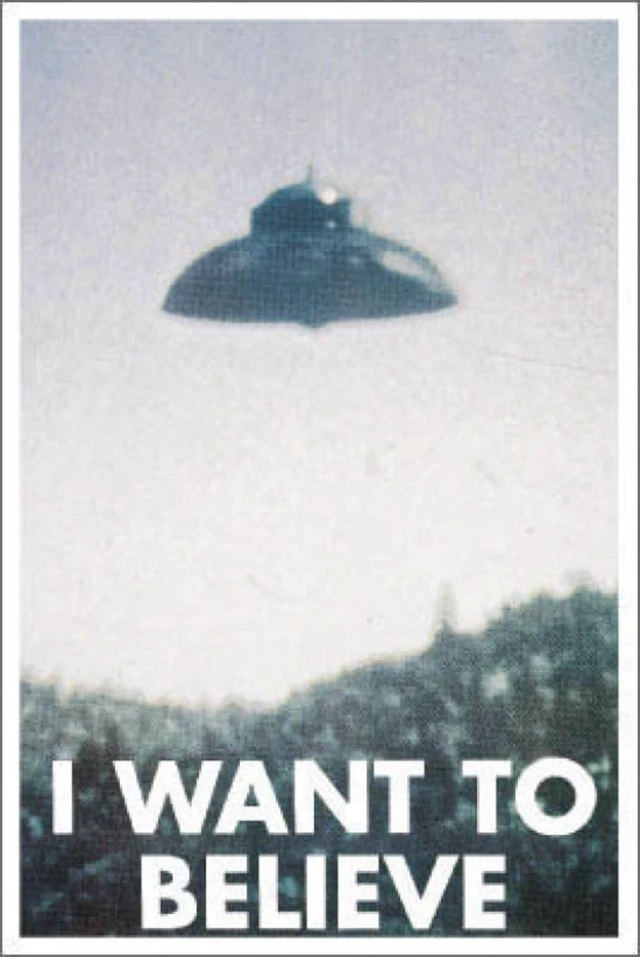 Alt view image 2 of 4 - I Want to Believe Flying Saucer Poster