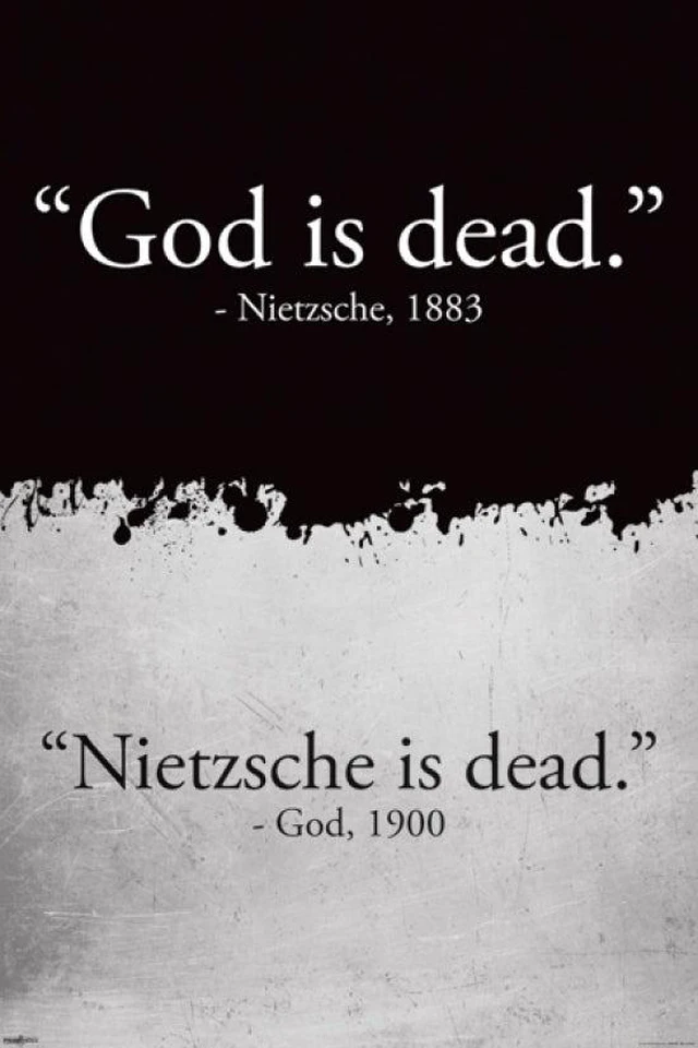 Main image of God is Dead Quote Poster Print - Inspirational Wall Art