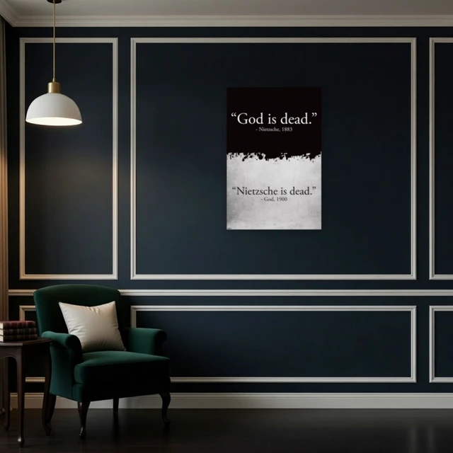Alt view image 4 of 4 - God is Dead Quote Poster Print - Inspirational Wall Art