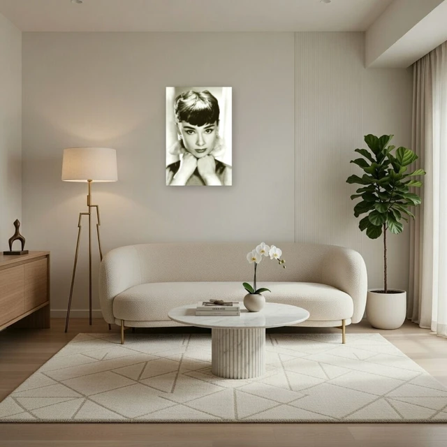Alt view image 3 of 4 - Audrey Hepburn - Lips Sepia Art Poster Print