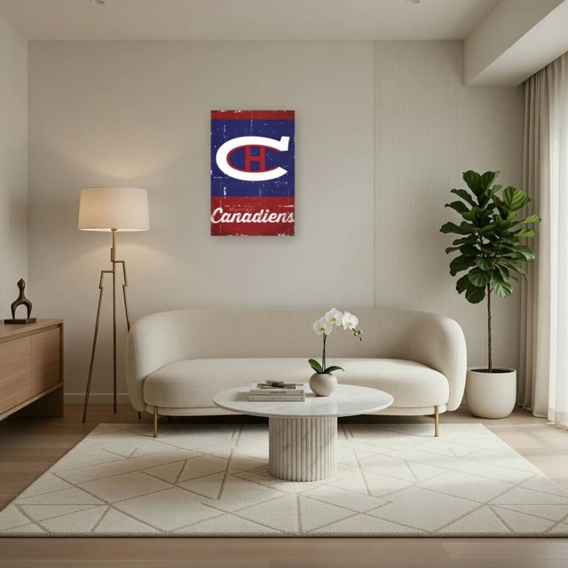 Alt view image 3 of 4 - Montreal Canadiens Retro Logo Poster Print - 22" x 34"