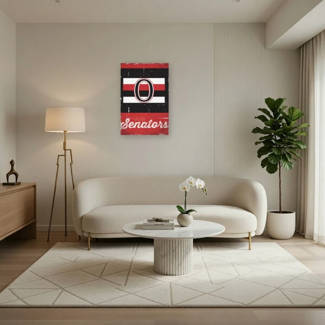 Alt view image 3 of 4 - Ottawa Senators Retro Logo Wall Art Poster Print