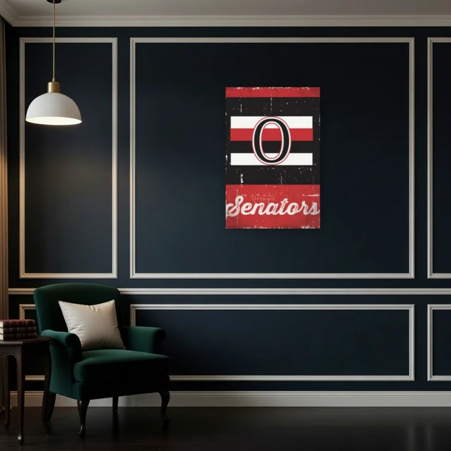 Alt view image 4 of 4 - Ottawa Senators Retro Logo Wall Art Poster Print