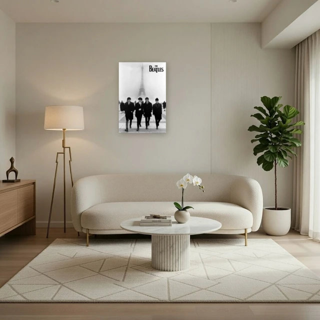 Alt view image 3 of 4 - The Beatles Eiffel Tower Poster Print