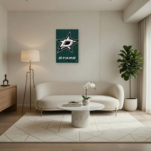 Alt view image 3 of 4 - Dallas Stars Logo Poster Print - Hockey Fan Art (22 x 34)