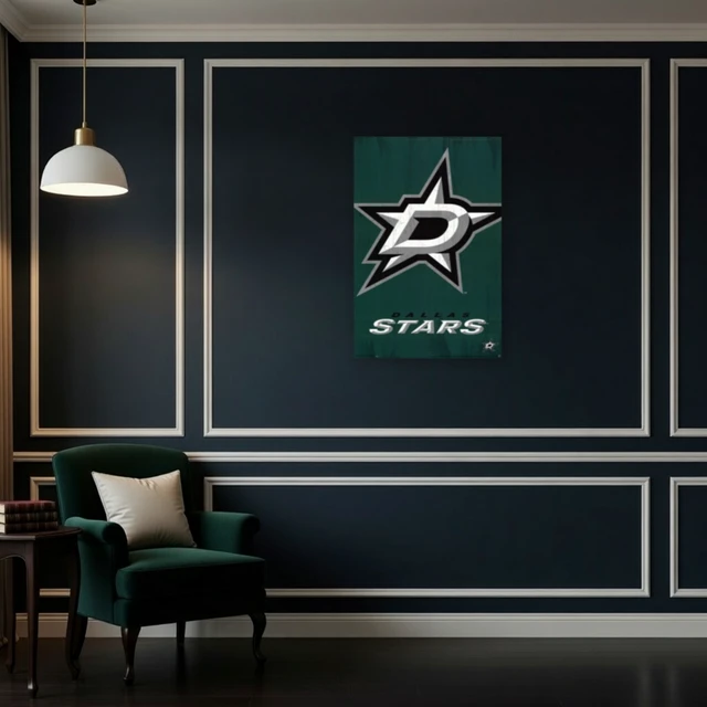 Alt view image 4 of 4 - Dallas Stars Logo Poster Print - Hockey Fan Art (22 x 34)