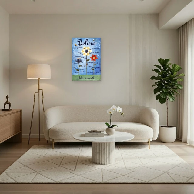 Alt view image 3 of 4 - Believe Quote Poster Print - Inspirational Wall Art