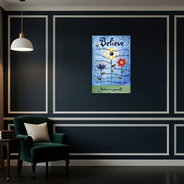 Alt view image 4 of 4 - Believe Quote Poster Print - Inspirational Wall Art
