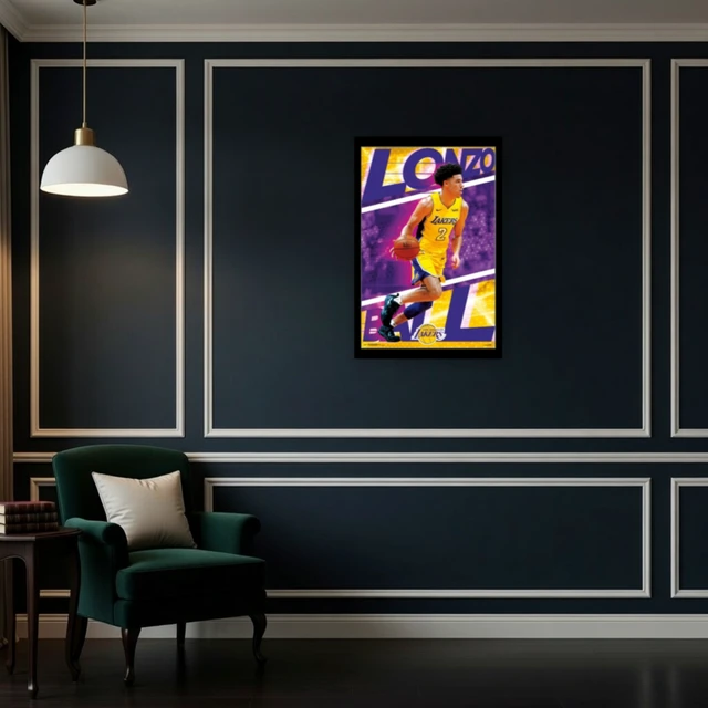 Alt view image 4 of 4 - Los Angeles Lakers Lonzo Ball Poster Print